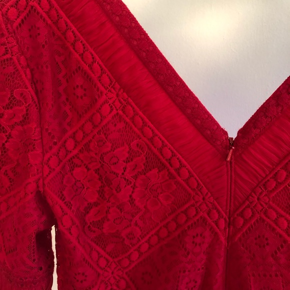 TADASHI SHOJI red  stylish midi cocktail dress - Picture 4 of 6